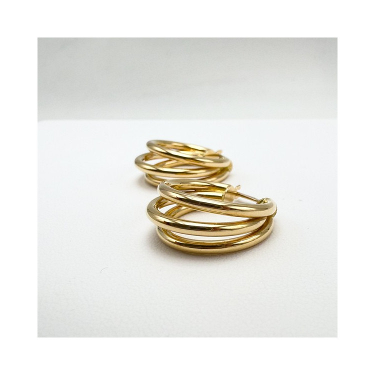 Créoles multi-anneaux Or jaune 750 - 18 carats