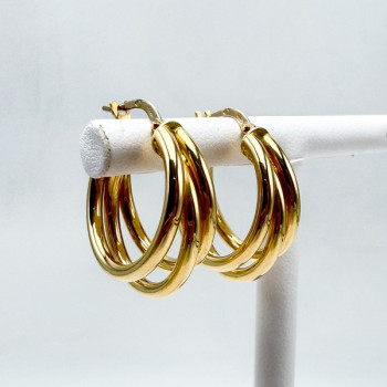 Créoles multi-anneaux Or jaune 750 - 18 carats