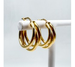 Créoles multi-anneaux Or jaune 750 - 18 carats