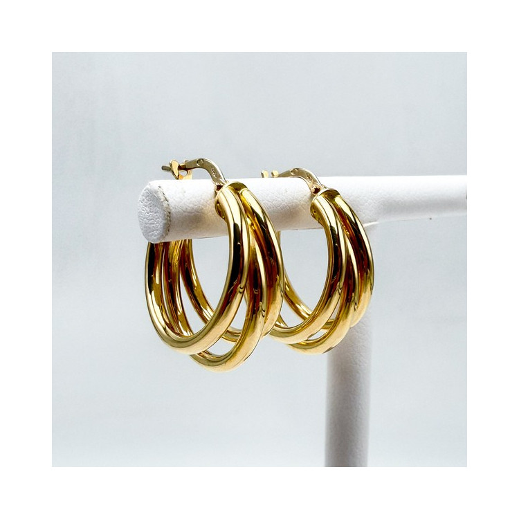 Créoles multi-anneaux Or jaune 750 - 18 carats