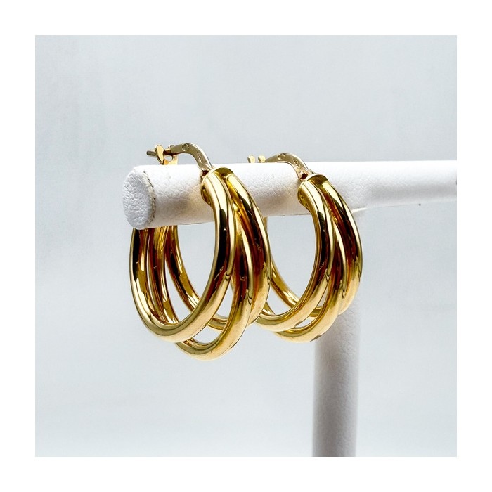 Créoles multi-anneaux Or jaune 750 - 18 carats