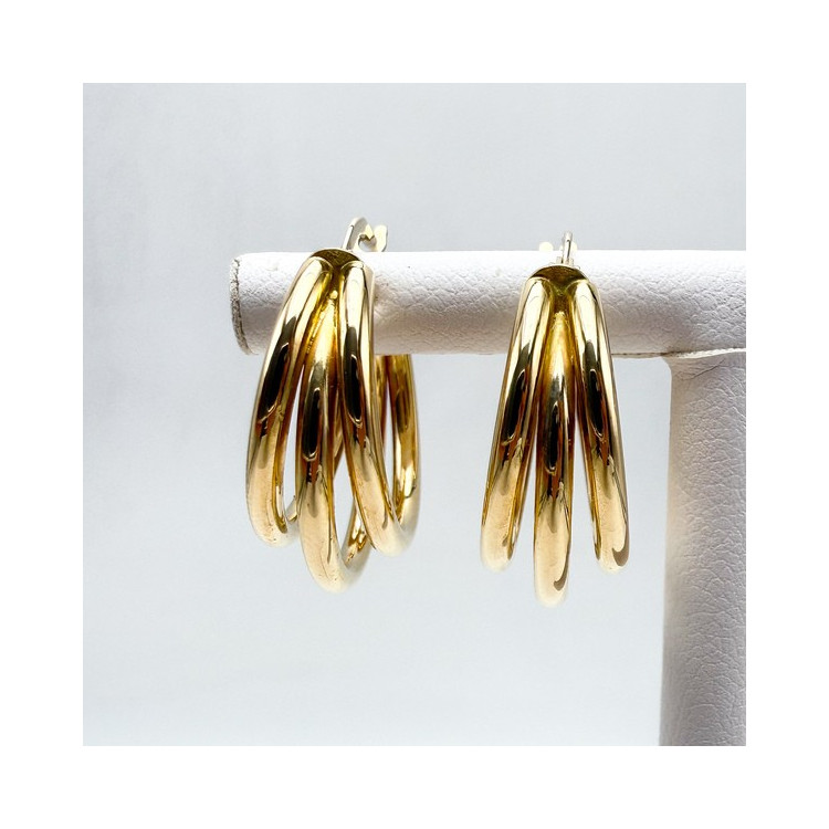 Créoles multi-anneaux Or jaune 750 - 18 carats