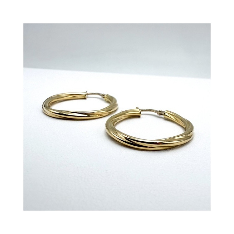 Créoles Torsadées Or jaune 750 - 18 carats