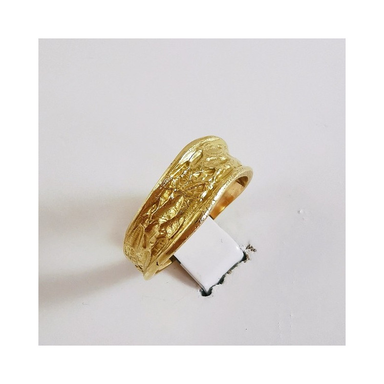 Bague froissée ondulée or jaune 750 - 18 carats