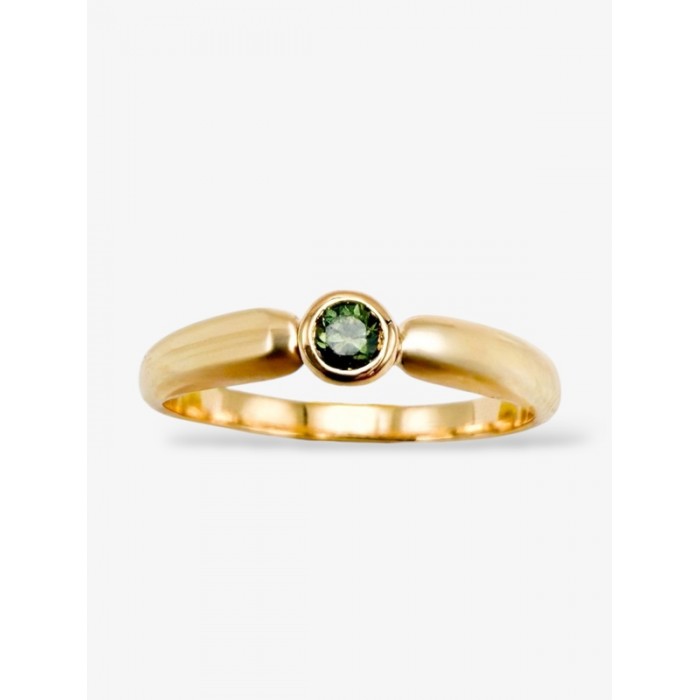 Bague "Emotion" Saphir Vert Or Jaune 750 - 18 carats