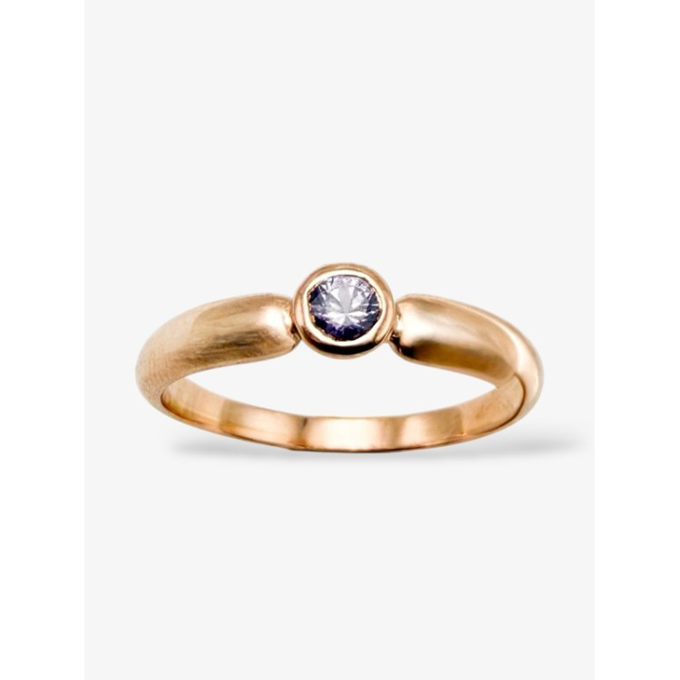 Bague "ÉMOTION" Saphir Violet Or Rose 750 - 18 carats