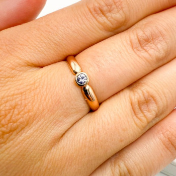 Bague "ÉMOTION" Saphir Violet Or Rose 750 - 18 carats