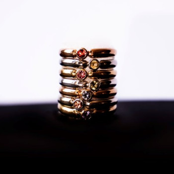 Bague "ÉMOTION" Saphir Violet Or Rose 750 - 18 carats