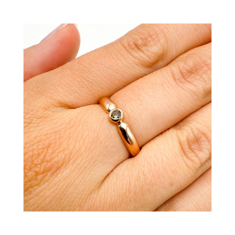 Bague "Emotion" Saphir Marron Or Rose 750 - 18 carats