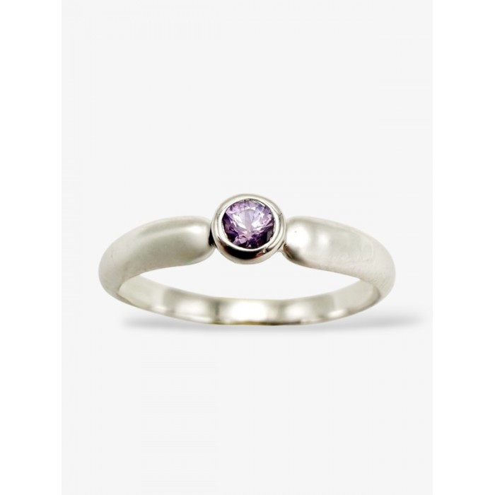 Bague "ÉMOTION" Saphir Violet Or Blanc 750 - 18 carats