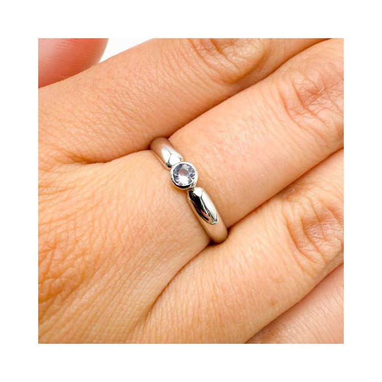 Bague "ÉMOTION" Saphir Violet Or Blanc 750 - 18 carats