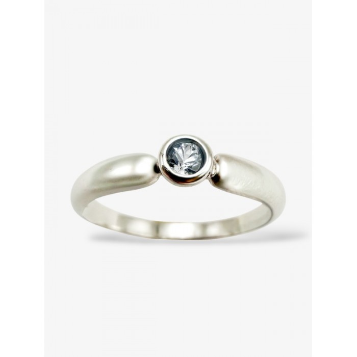 Bague "Emotion" Saphir Bleu clair Or Blanc 750 - 18 carats