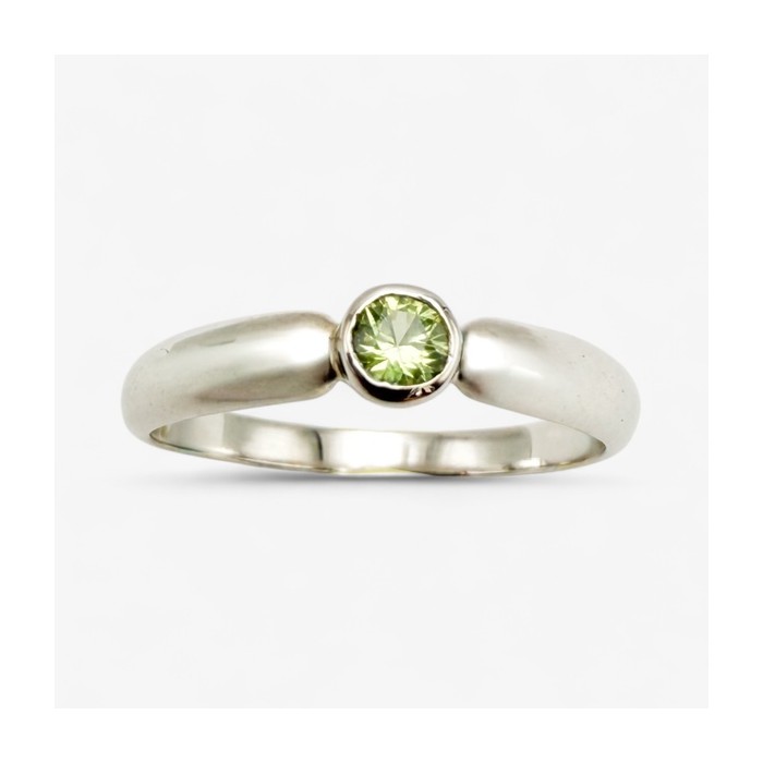 Bague "Emotion" Saphir Vert Or Blanc 750 - 18 carats