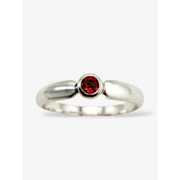 Bague "ÉMOTION" Saphir Orange Or Blanc 750 - 18 carats