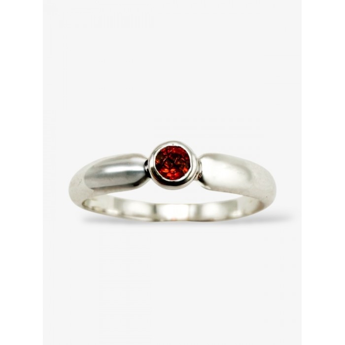 Bague "ÉMOTION" Saphir Orange Or Blanc 750 - 18 carats