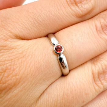 Bague "ÉMOTION" Saphir Orange Or Blanc 750 - 18 carats