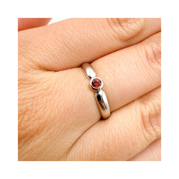 Bague "ÉMOTION" Saphir Orange Or Blanc 750 - 18 carats