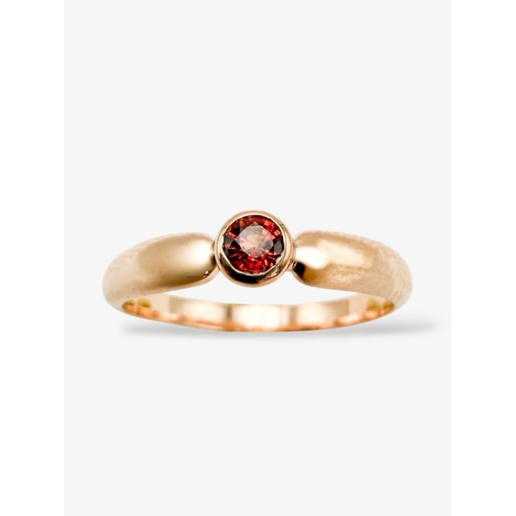 Bague "ÉMOTION" Saphir Orange Or rose 750 - 18 carats