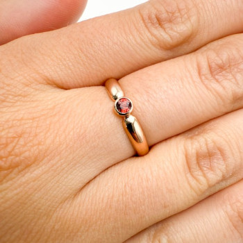 Bague "ÉMOTION" Saphir Orange Or rose 750 - 18 carats