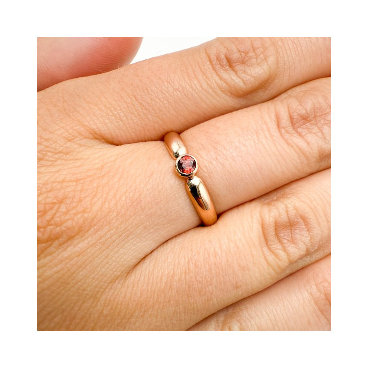 Bague "ÉMOTION" Saphir Orange Or rose 750 - 18 carats