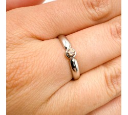 Bague "Emotion" Saphir Marron Or Blanc 750 - 18 carats