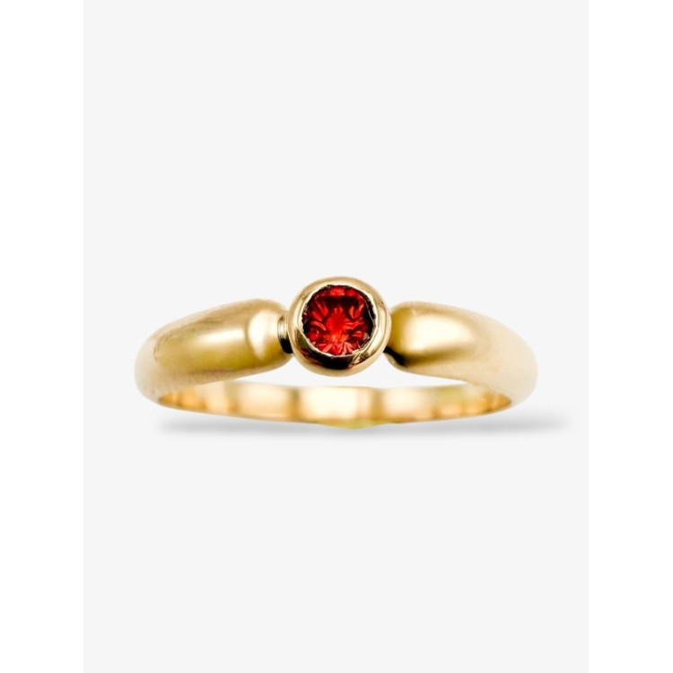 Bague "ÉMOTION" Saphir Orange Or Jaune 750 - 18 carats