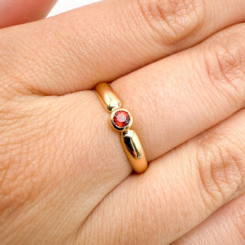 Bague "ÉMOTION" Saphir Orange Or Jaune 750 - 18 carats