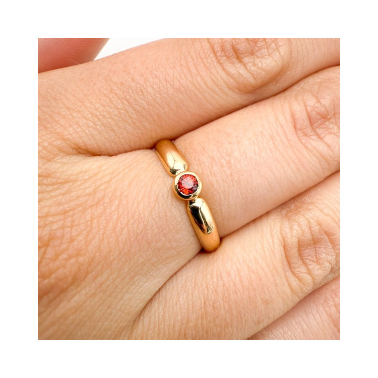 Bague "ÉMOTION" Saphir Orange Or Jaune 750 - 18 carats