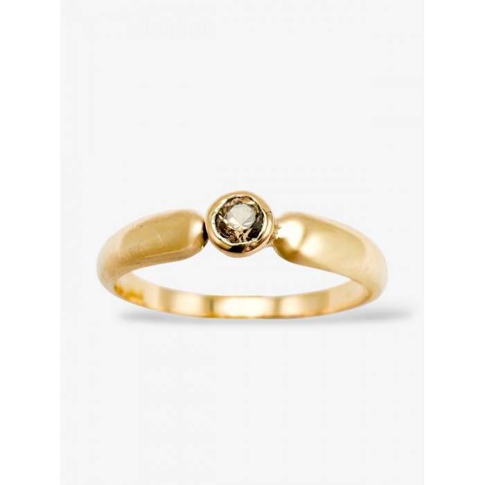 Bague "Emotion" Saphir Marron Or Jaune 750 - 18 carats