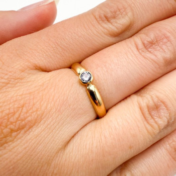 Bague "ÉMOTION" Saphir Violet Or Jaune 750 - 18 carats