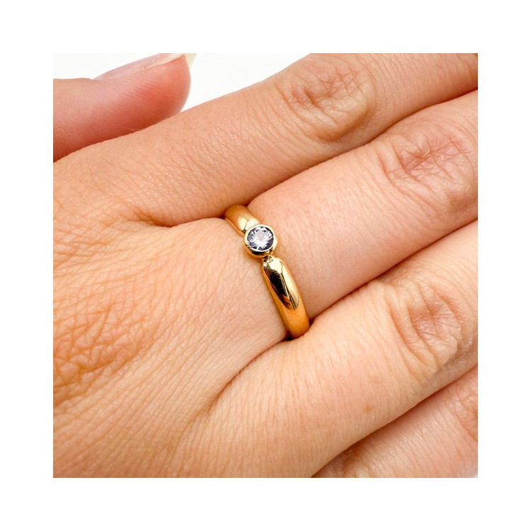 Bague "ÉMOTION" Saphir Violet Or Jaune 750 - 18 carats