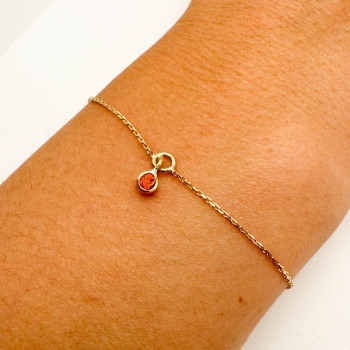 Bracelet "ÉMOTION" Saphir Orange Or Jaune 750 - 18 carats