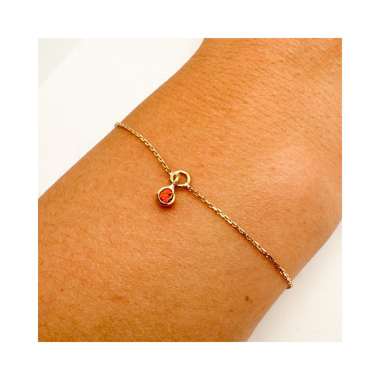 Bracelet "ÉMOTION" Saphir Orange Or Jaune 750 - 18 carats