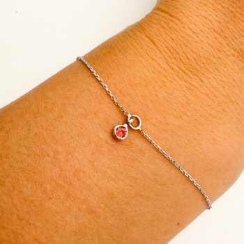 Bracelet "ÉMOTION" Saphir Orange Or Blanc 750 - 18 carats