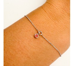 Bracelet "ÉMOTION" Saphir Orange Or Blanc 750 - 18 carats