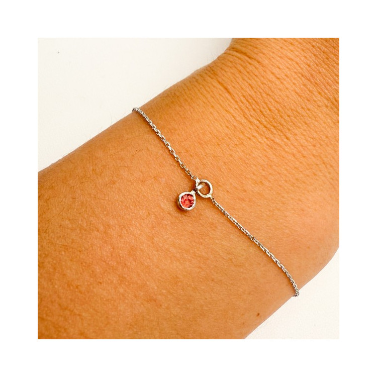 Bracelet "ÉMOTION" Saphir Orange Or Blanc 750 - 18 carats