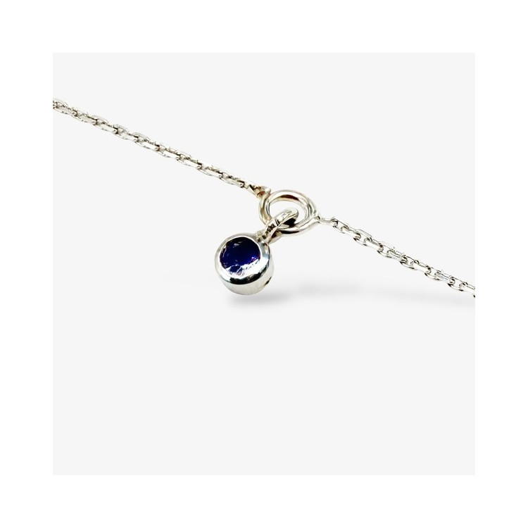 Bracelet "ÉMOTION" Saphir Violet Or Blanc 750 - 18 carats