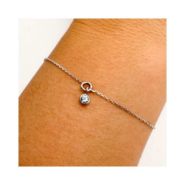 Bracelet "ÉMOTION" Saphir Violet Or Blanc 750 - 18 carats