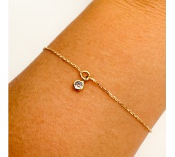 Bracelet "ÉMOTION" Saphir Violet Or Jaune 750 - 18 carats