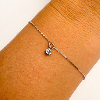 Bracelet "ÉMOTION" Saphir Bleu Or Blanc 750 - 18 carats