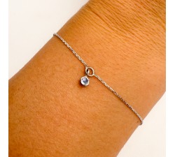 Bracelet "ÉMOTION" Saphir Bleu Or Blanc 750 - 18 carats
