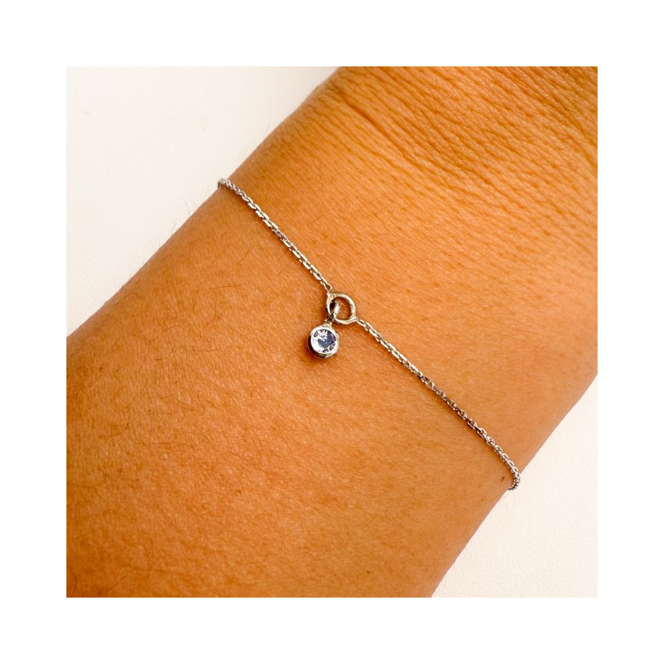 Bracelet "ÉMOTION" Saphir Bleu Or Blanc 750 - 18 carats