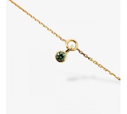 Bracelet "ÉMOTION" Saphir Vert Or Jaune 750 - 18 carats