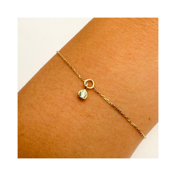 Bracelet "ÉMOTION" Saphir Vert Or Jaune 750 - 18 carats