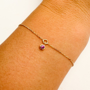 Bracelet "ÉMOTION" Saphir Rose Or Jaune 750 - 18 carats
