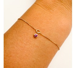 Bracelet "ÉMOTION" Saphir Rose Or Jaune 750 - 18 carats