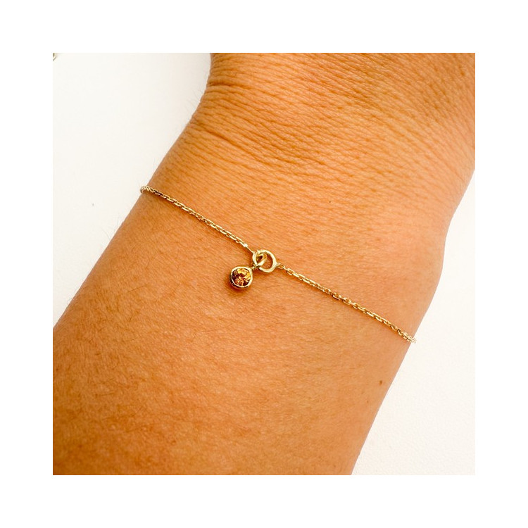 Bracelet "ÉMOTION" Saphir Marron Or Jaune 750 - 18 carats