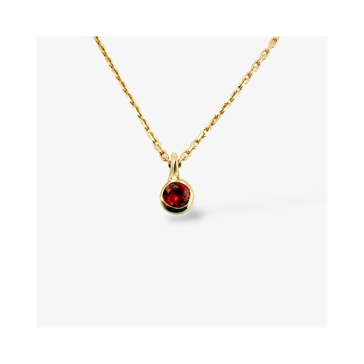 Collier "ÉMOTION" Saphir Orange Or Jaune 750 - 18 carats