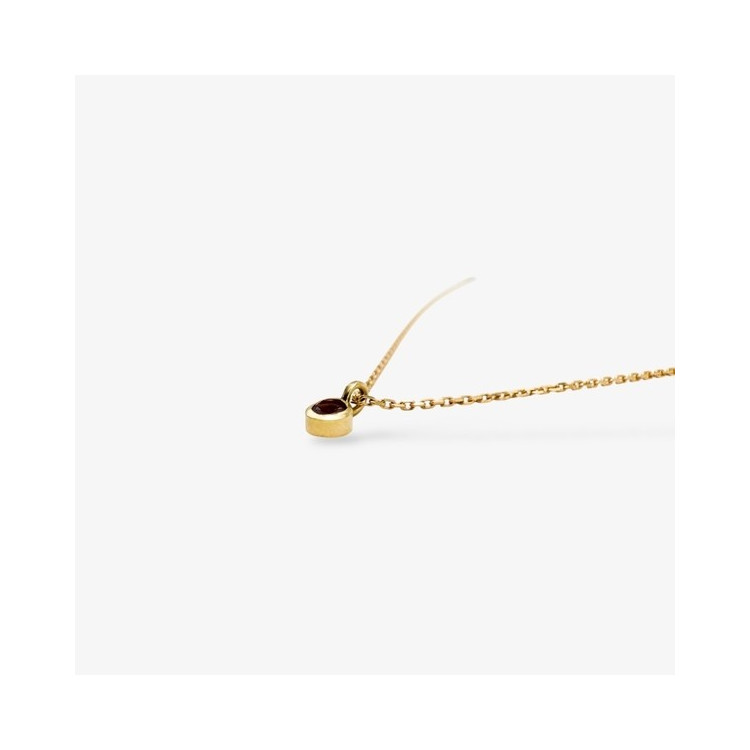 Collier "ÉMOTION" Saphir Orange Or Jaune 750 - 18 carats