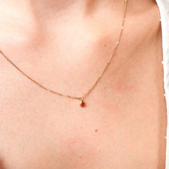 Collier "ÉMOTION" Saphir Orange Or Jaune 750 - 18 carats